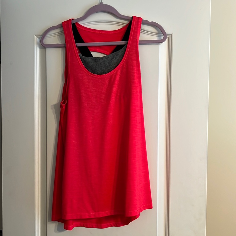 Pink Tank Top with Built in Bra